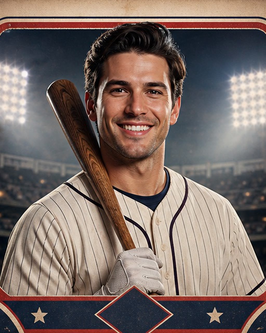Baseball Card AI photo booth transformation example